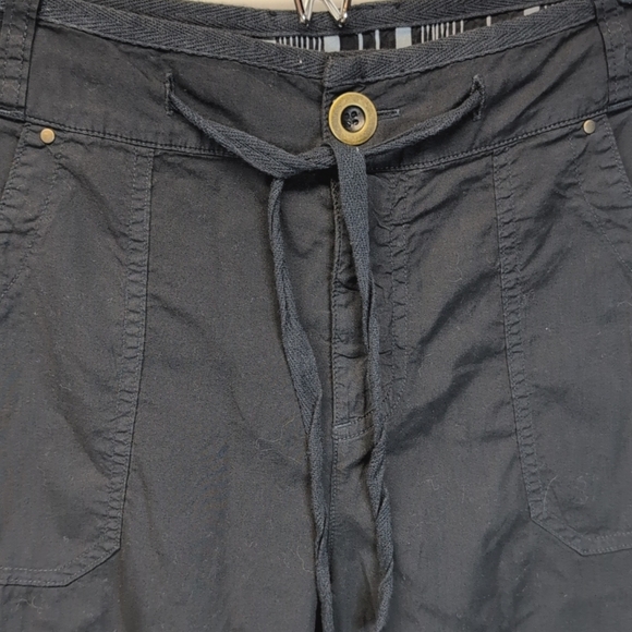 NWT Fresh Produce Black Stretch Broadcloth Safari Pedal Pusher Shorts - Size XL - Picture 3 of 7